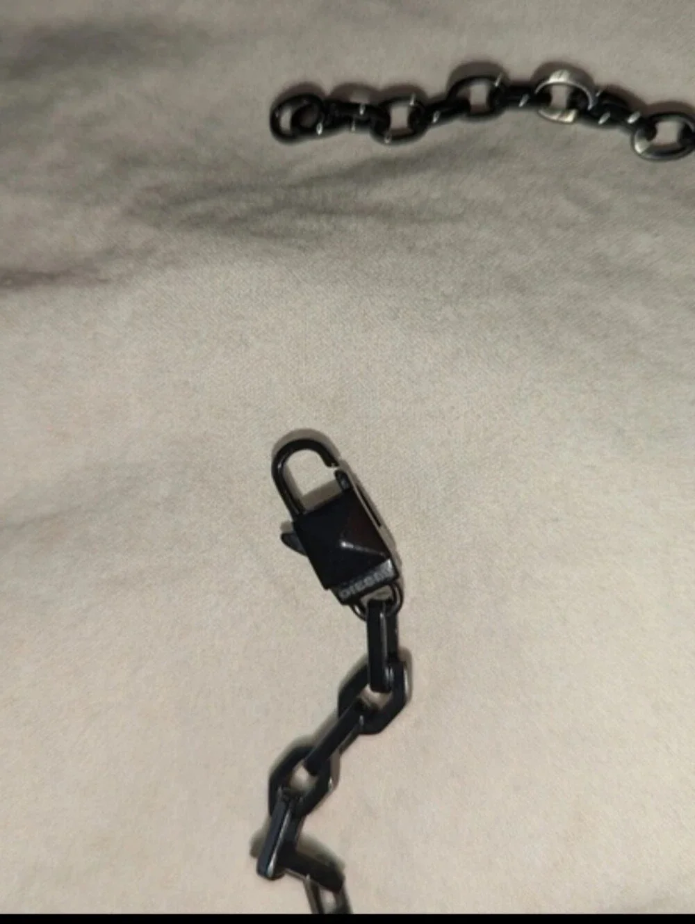 Diesel Vintage Rare Find Stainless Steel Black Layered Statement Necklace